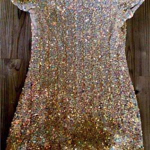 Girls Iridescent Sequins Party Dress